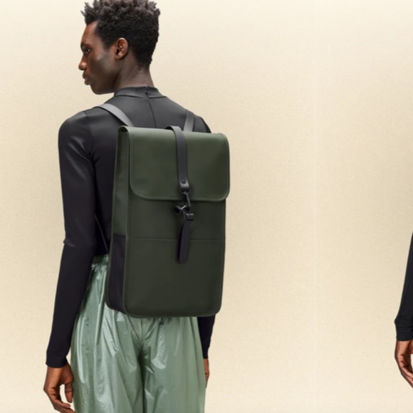NEW! Rains Black Slim Line Adjustable Backpack. New With Tags. main image 4